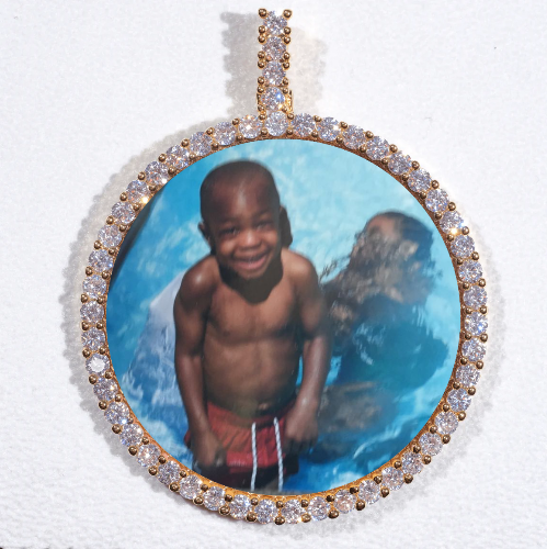 LARGE 3D CIRCLE CUSTOM PICTURE PENDANT