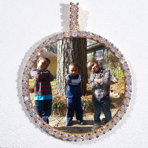 LARGE 3D CIRCLE CUSTOM PICTURE PENDANT