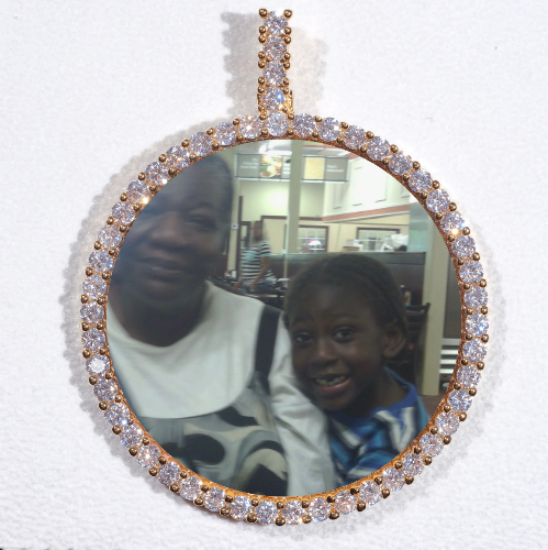 LARGE 3D CIRCLE CUSTOM PICTURE PENDANT