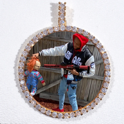 LARGE 3D CIRCLE CUSTOM PICTURE PENDANT