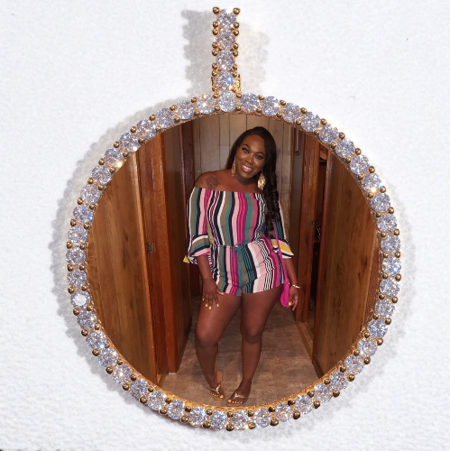LARGE 3D CIRCLE CUSTOM PICTURE PENDANT