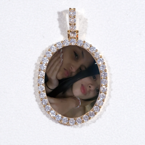 3D Oval Custom Picture Pendant
