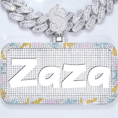 CUSTOM LETTER NECKLACE 3D COLORFUL SQUARE