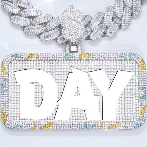 CUSTOM LETTER NECKLACE 3D COLORFUL SQUARE