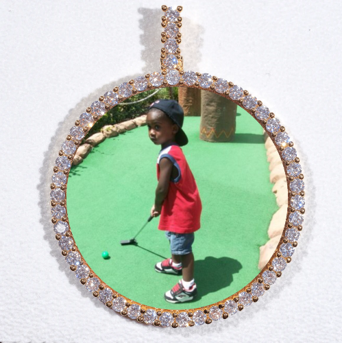 LARGE 3D CIRCLE CUSTOM PICTURE PENDANT