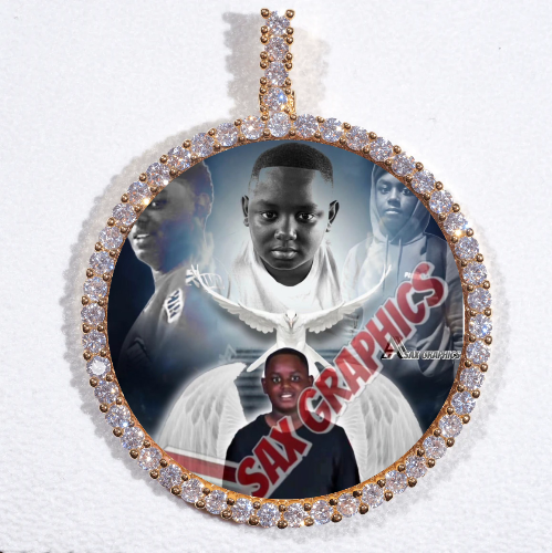 LARGE 3D CIRCLE CUSTOM PICTURE PENDANT