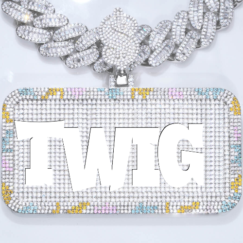 CUSTOM LETTER NECKLACE 3D COLORFUL SQUARE