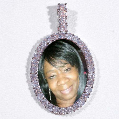 Large 3D Oval Custom Picture Pendant