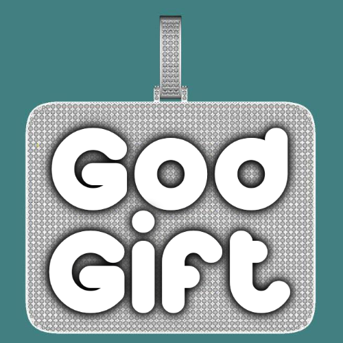 CUSTOM LETTER NECKLACE 3D BIG SQUARE