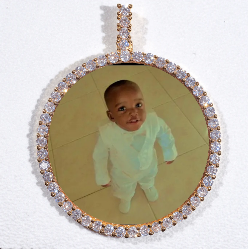 LARGE 3D CIRCLE CUSTOM PICTURE PENDANT