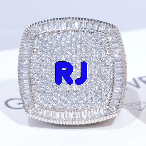 CUSTOM LETTER 3D ICED RING