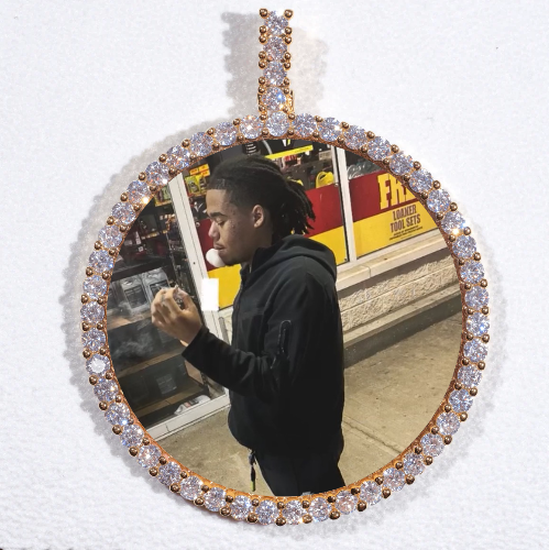LARGE 3D CIRCLE CUSTOM PICTURE PENDANT