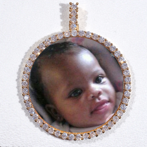 LARGE 3D CIRCLE CUSTOM PICTURE PENDANT