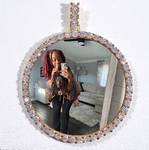 LARGE 3D CIRCLE CUSTOM PICTURE PENDANT