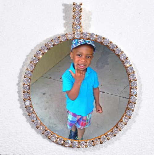LARGE 3D CIRCLE CUSTOM PICTURE PENDANT