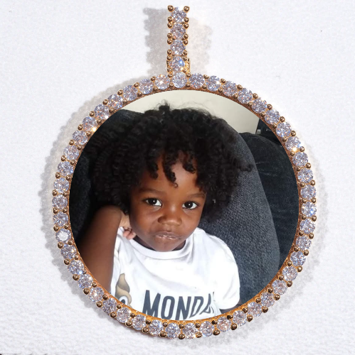 LARGE 3D CIRCLE CUSTOM PICTURE PENDANT