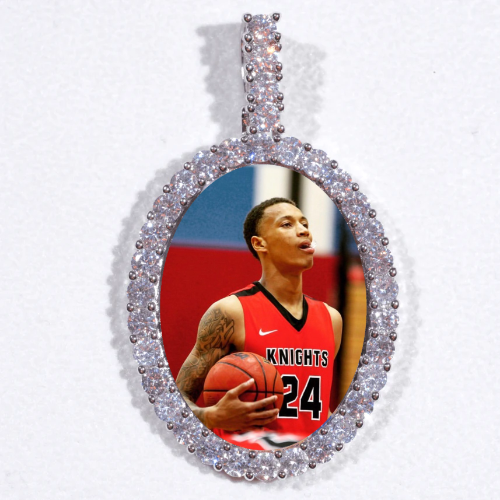 Large 3D Oval Custom Picture Pendant