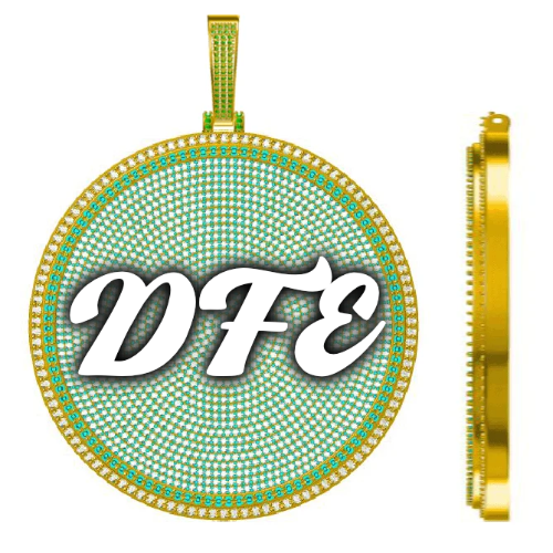 CUSTOM LETTER NECKLACE 3D BIG DISC