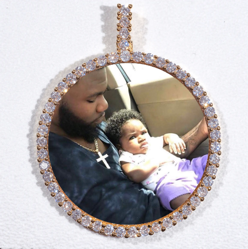 LARGE 3D CIRCLE CUSTOM PICTURE PENDANT