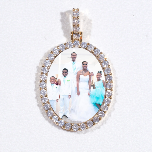 3D Oval Custom Picture Pendant