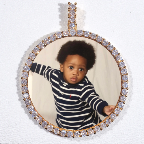LARGE 3D CIRCLE CUSTOM PICTURE PENDANT