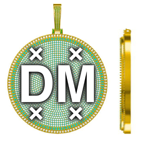 CUSTOM LETTER NECKLACE 3D BIG DISC