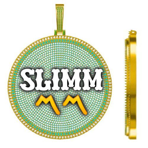 CUSTOM LETTER NECKLACE 3D BIG DISC
