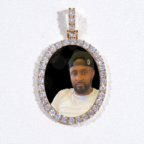 3D Oval Custom Picture Pendant