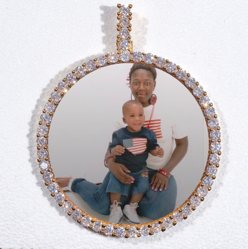 LARGE 3D CIRCLE CUSTOM PICTURE PENDANT