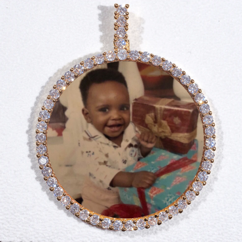 LARGE 3D CIRCLE CUSTOM PICTURE PENDANT