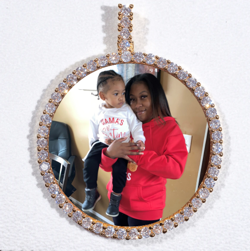 LARGE 3D CIRCLE CUSTOM PICTURE PENDANT