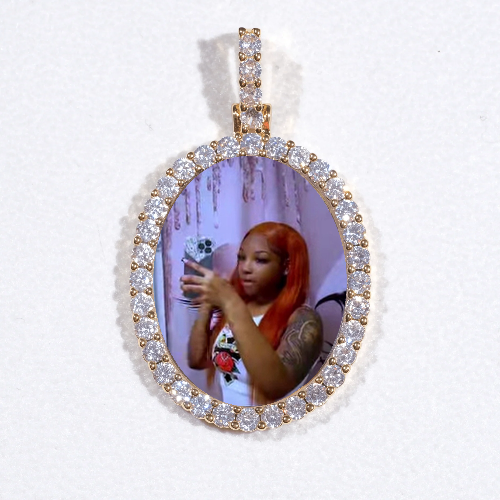 3D Oval Custom Picture Pendant