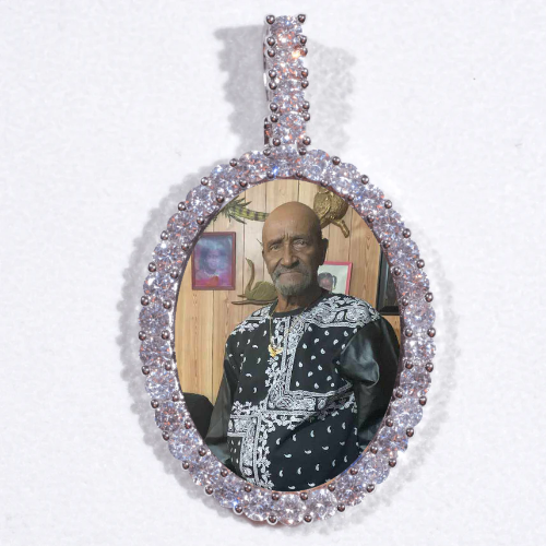 Large 3D Oval Custom Picture Pendant