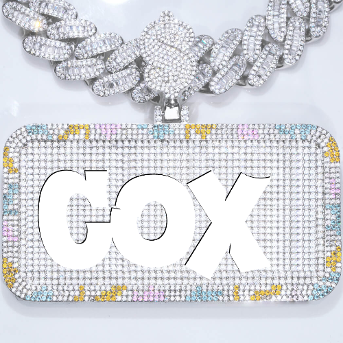 CUSTOM LETTER NECKLACE 3D COLORFUL SQUARE