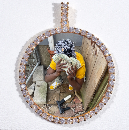 LARGE 3D CIRCLE CUSTOM PICTURE PENDANT