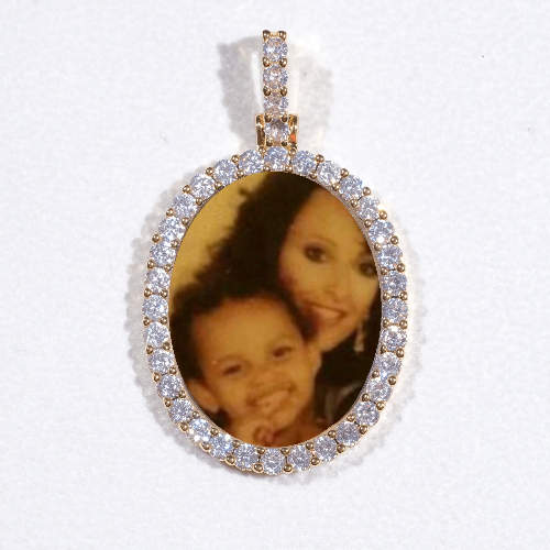 3D Oval Custom Picture Pendant