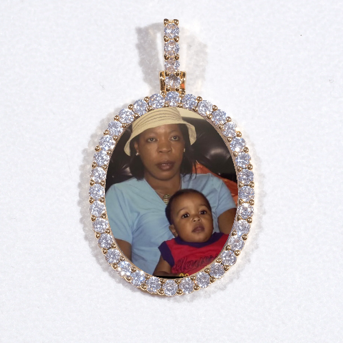 3D Oval Custom Picture Pendant