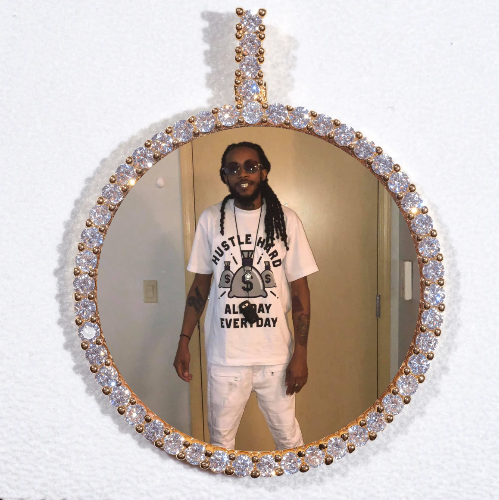 LARGE 3D CIRCLE CUSTOM PICTURE PENDANT