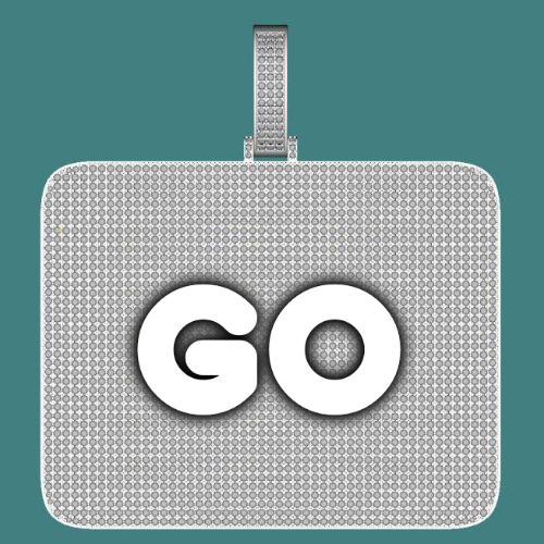 CUSTOM LETTER NECKLACE 3D BIG SQUARE