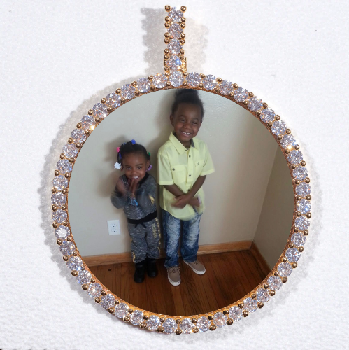 LARGE 3D CIRCLE CUSTOM PICTURE PENDANT