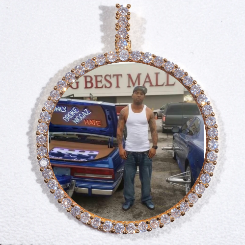 LARGE 3D CIRCLE CUSTOM PICTURE PENDANT
