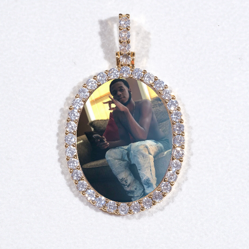 3D Oval Custom Picture Pendant
