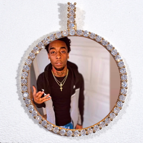 LARGE 3D CIRCLE CUSTOM PICTURE PENDANT