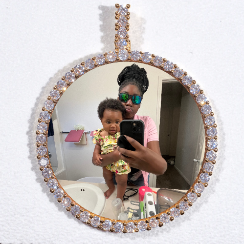 LARGE 3D CIRCLE CUSTOM PICTURE PENDANT