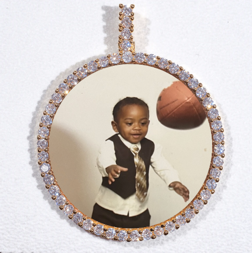 LARGE 3D CIRCLE CUSTOM PICTURE PENDANT
