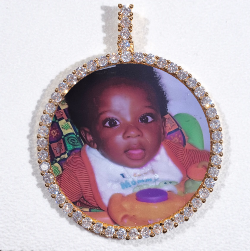 LARGE 3D CIRCLE CUSTOM PICTURE PENDANT