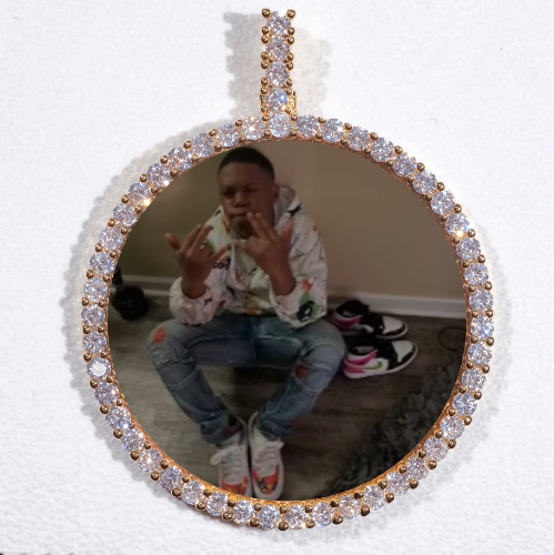 LARGE 3D CIRCLE CUSTOM PICTURE PENDANT