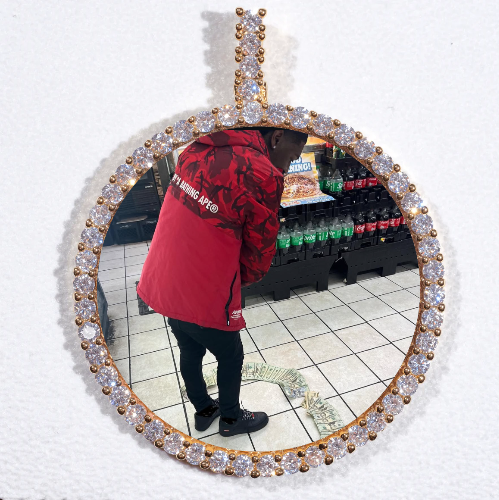 LARGE 3D CIRCLE CUSTOM PICTURE PENDANT