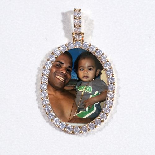 3D Oval Custom Picture Pendant