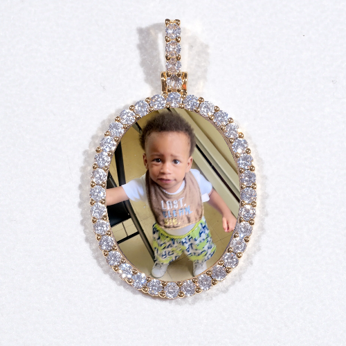 3D Oval Custom Picture Pendant